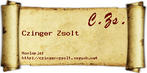 Czinger Zsolt névjegykártya